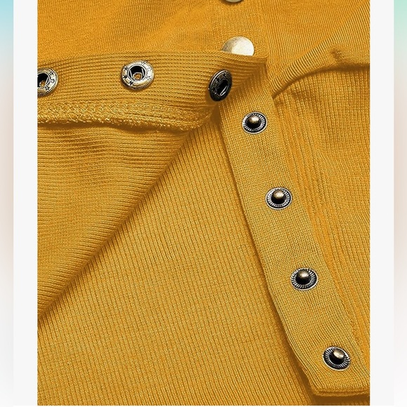 Merokeety Mustard Cardigan Size Large - Picture 4 of 5